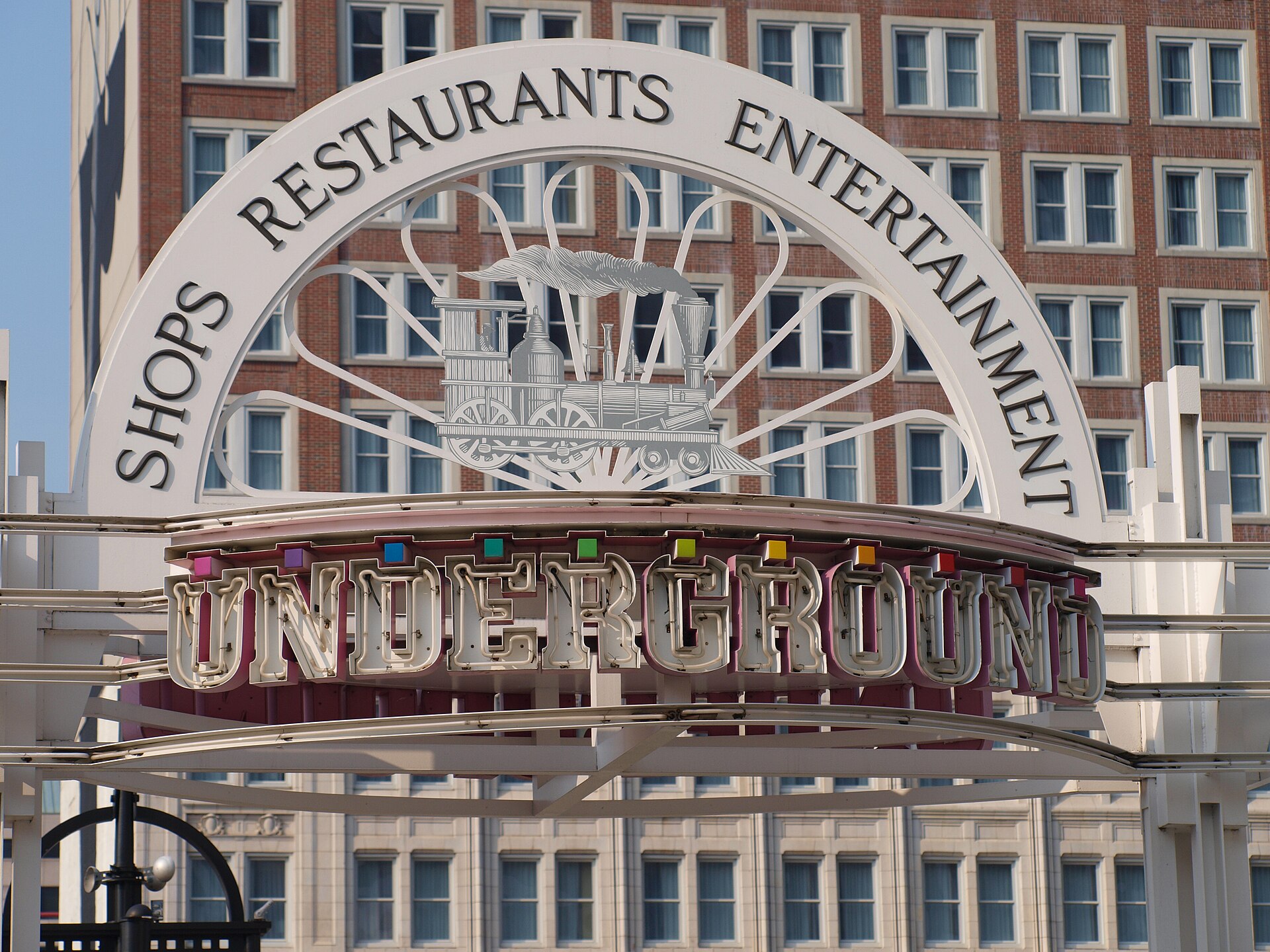 Entrance to Underground Atlanta, a historic shopping and entertainment district in downtown Atlanta