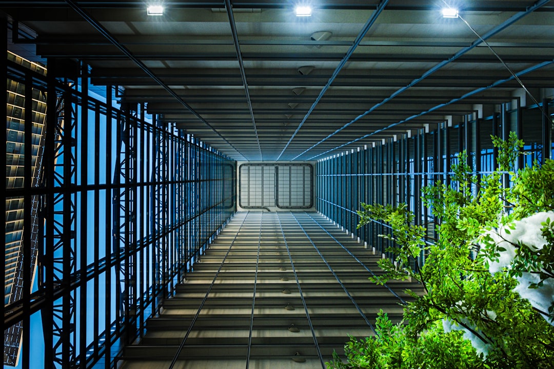 Rows of data center server racks inside a facility in Atlanta.