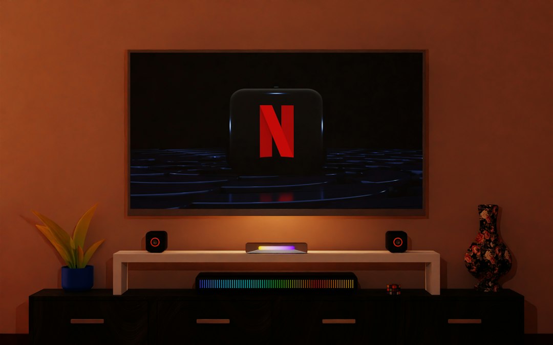 A television screen displaying streaming service apps, illustrating Disney's licensing deal with Netflix.