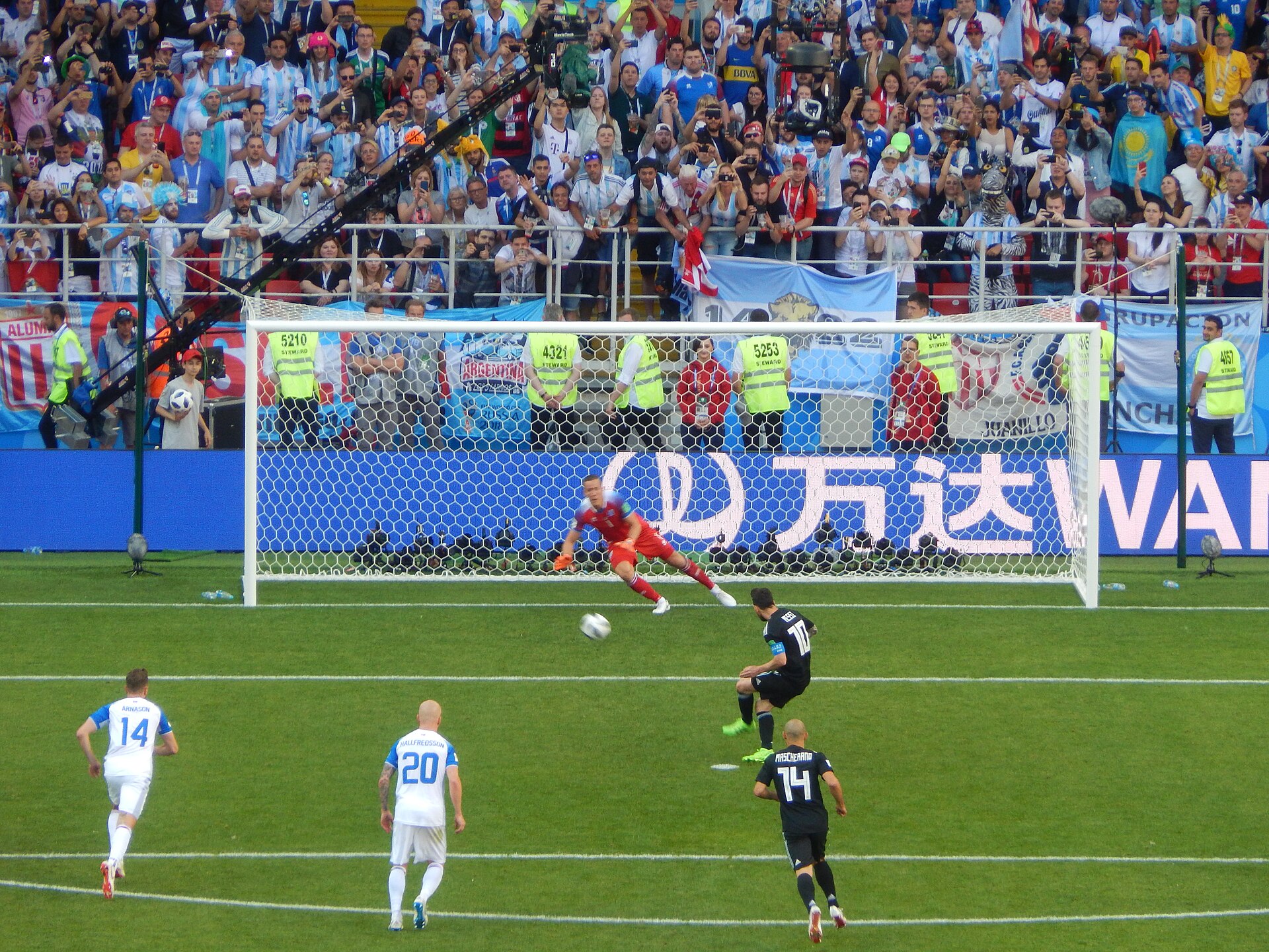 Argentina forward Lionel Messi celebrates after scoring during a national team match