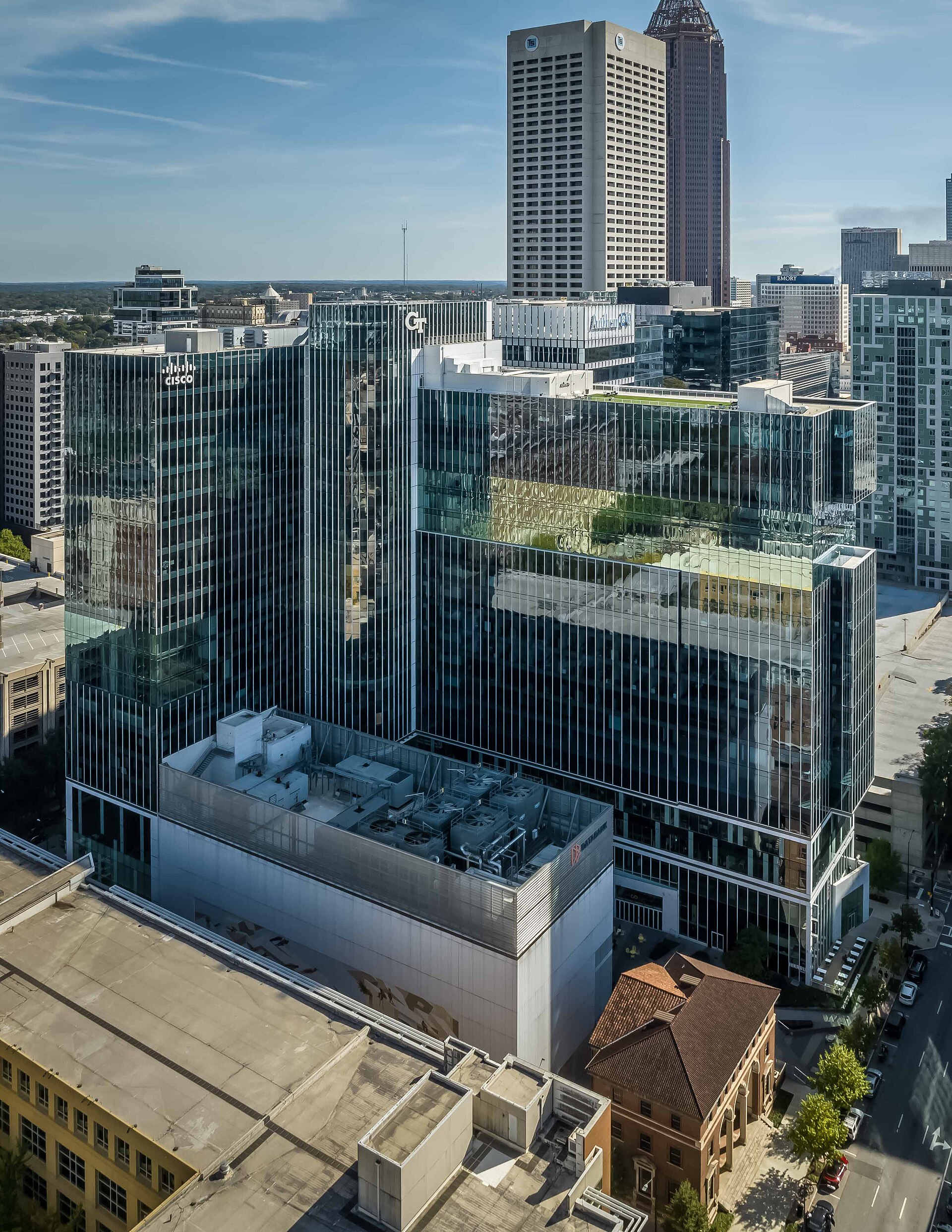 Atlanta skyline featuring modern office buildings, signaling the city's growing technology and corporate headquarters presence.